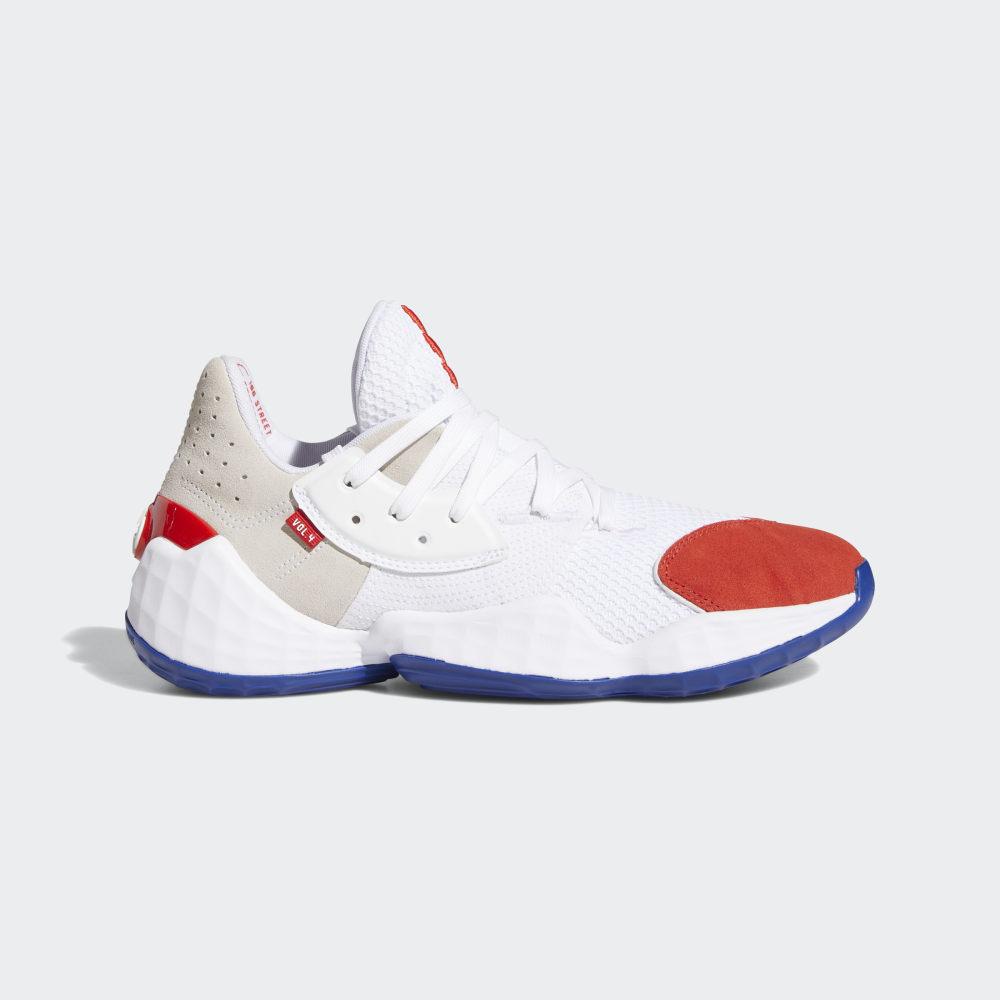 Adidasi Baschet Adidas Harden Vol. 4 Question Barbati Romania - Albi/Rosii/Albastru Regal FV5598